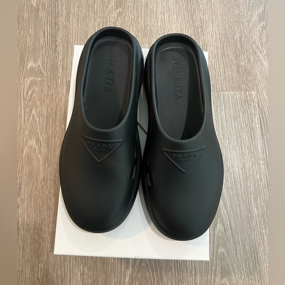 Prada Mellow Molded Logo Mules. - Picture 1 of 4
